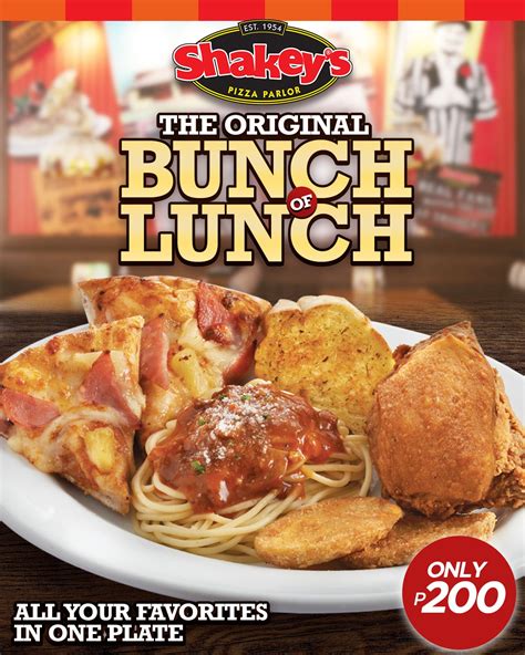 how much is shakey's bunch of lunch.